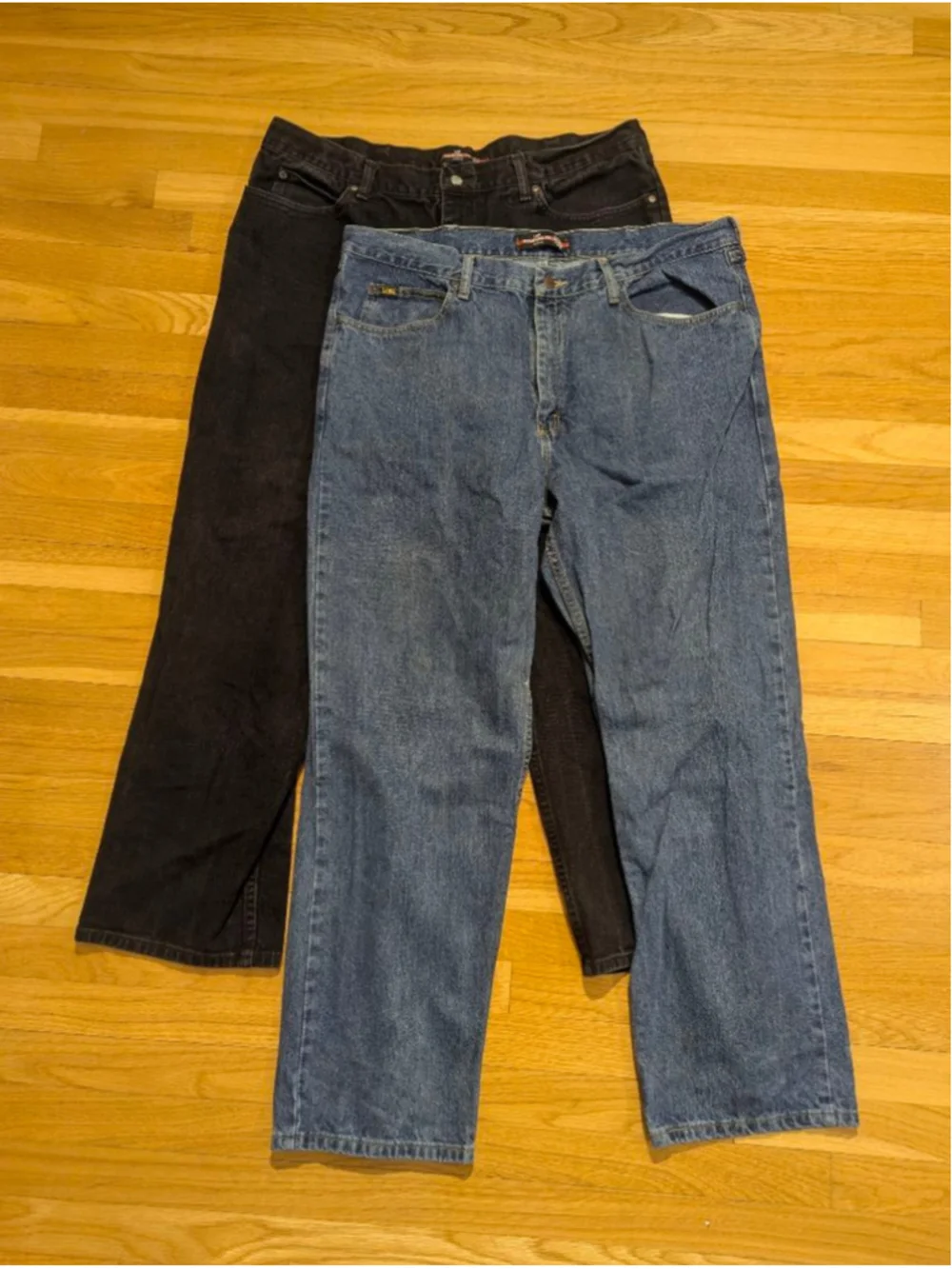 Lee Straight Leg Jeans 42 x 32 Blue Black Set of 2